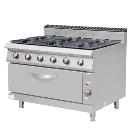CROWN Gas Range 6 Burners With Oven E-RQB-700-6S / Kompor Gas 6 Tungku Dengan Oven