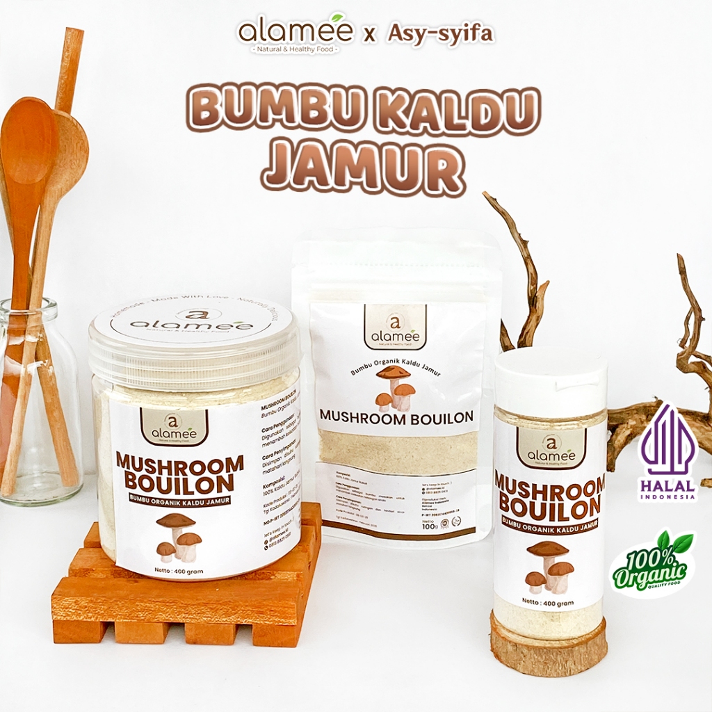 

Kaldu Jamur Organik Mushroom Stock Powder Bouilon Penyedap Rasa Bumbu Dapur Masak