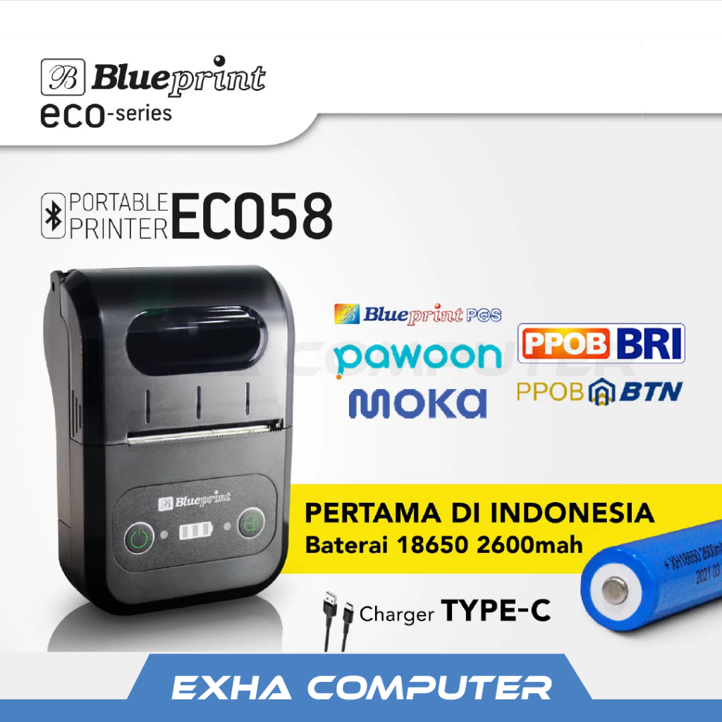 Portable Printer Thermal Mini Bluetooth BLUEPRINT ECO58