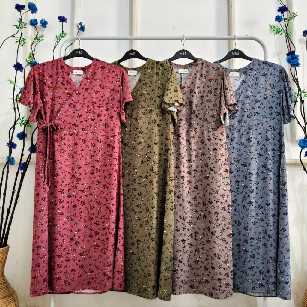 Mafada Daster Rayon Premium Lengan Pendek Motif Bunga Baju Atasan Wanita