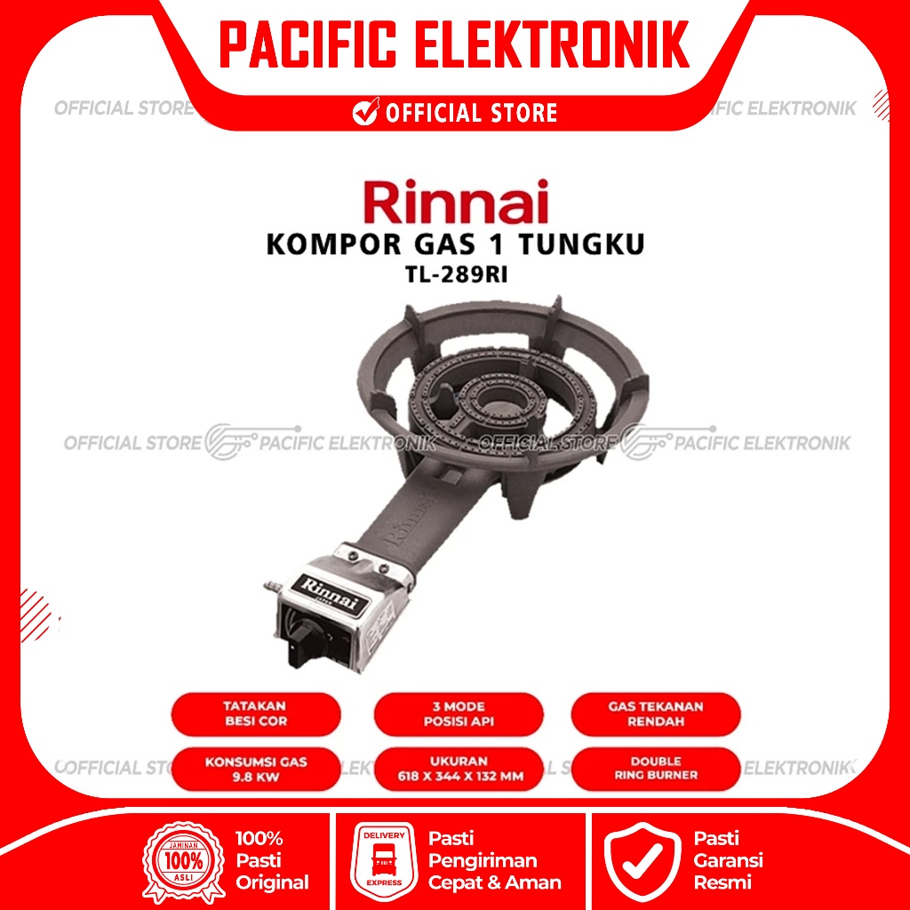 Kompor Gas Rinnai 1 Tungku TL-289RI / TL289 / 289RI