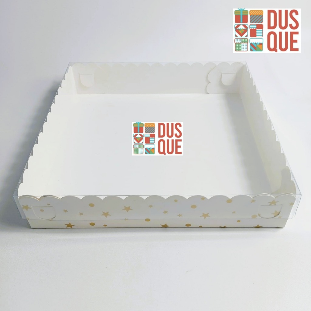 

Dus Kotak Kue Ivory Laminasi Motif Polkadot Bintang Emas 20x20x5 Laminasi Ivory Premium 20 x 20 x 5 Tutup Mika Full (10 Pcs)