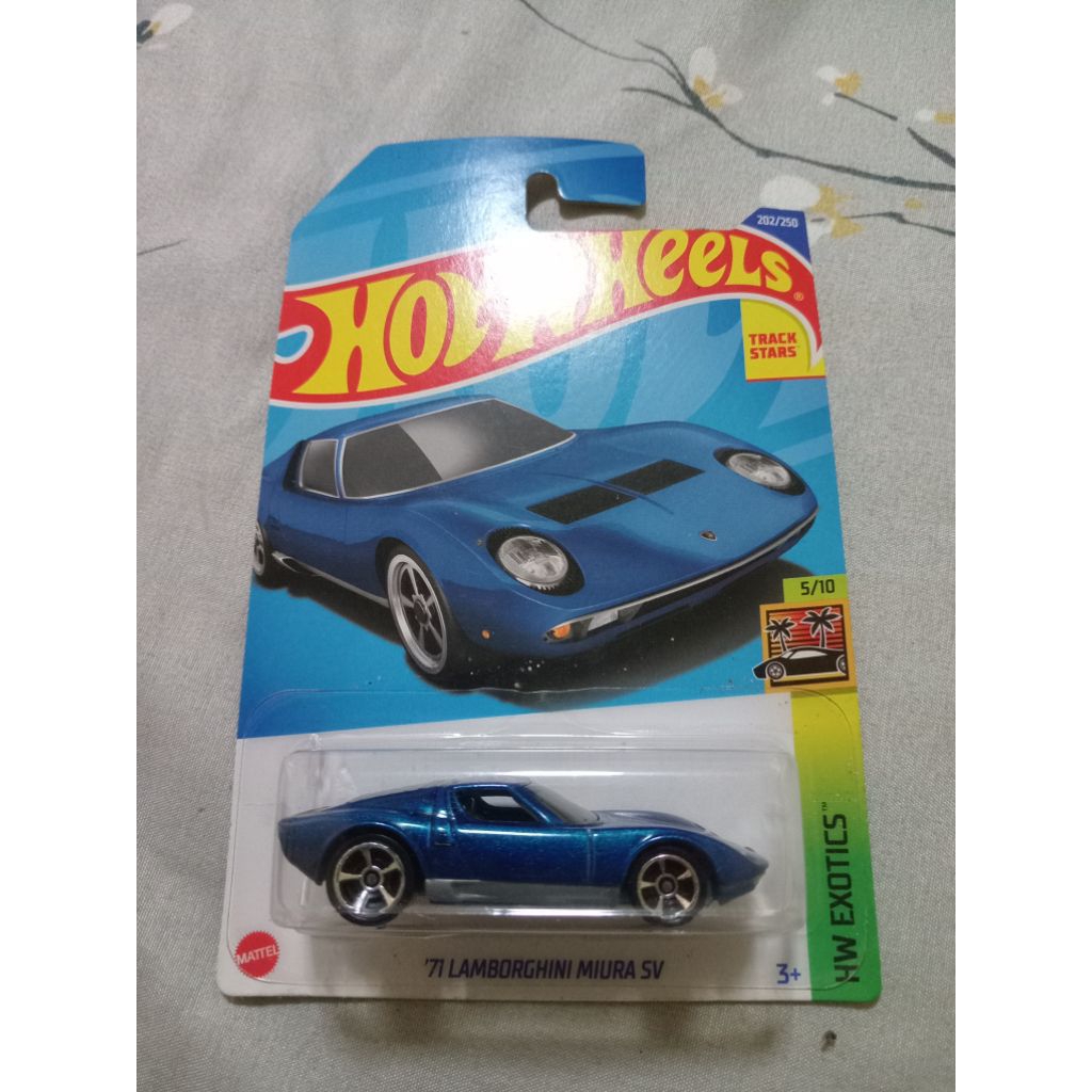 hotwheels '71 lamborghini miura sv blue
