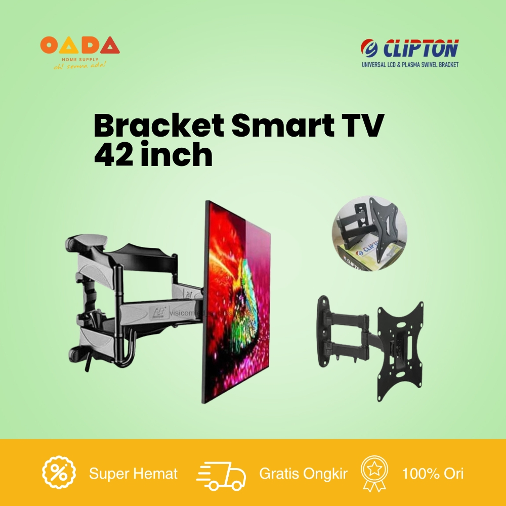 CLIPTON Bracket TV Swivel 14" - 42" LCD LED TV Smart Android