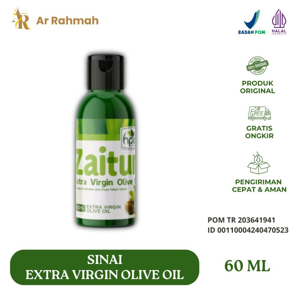 

Ar Rahmah | Sinai Extra Virgin Olive Oil – Minyak Zaitun Alami – 100% Produk Original