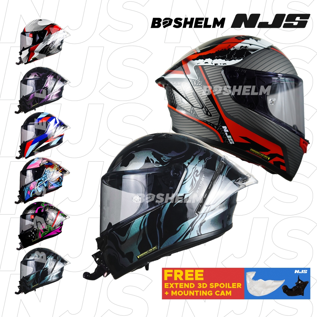 BOSHELM Helm NJS ZX-1R GT MOTIF Helm Full Face SNI