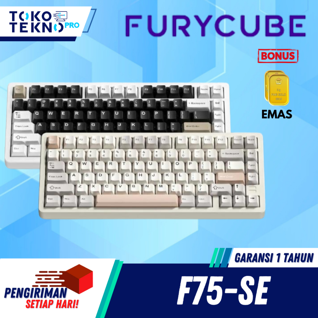 Furycube F75 75% Mechanical Keyboard Aluminium Wireless RGB Gaming