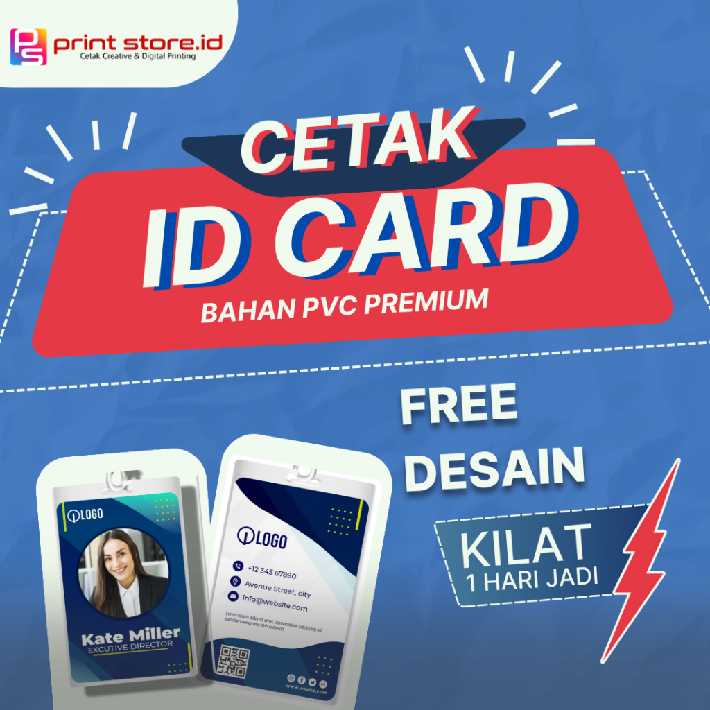 

Cetak ID CARD PVC Custom Satuan 1 Sisi / 2 Sisi Free Desain