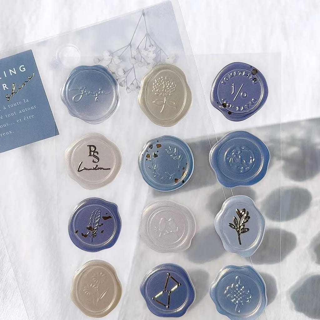 

STIKER STEMPEL LILIN - SEAL WAX - STEMPEL Seal Wax Sticker with Gold foil - sticker stempel lilin Scrapbook