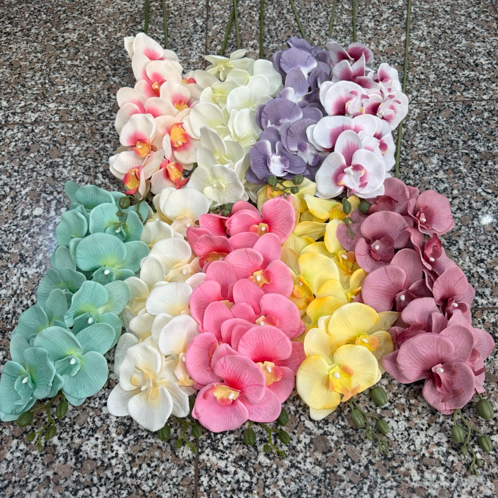 Bunga Anggrek Latex Jumbo 9 Cabang Artificial Flower Premium