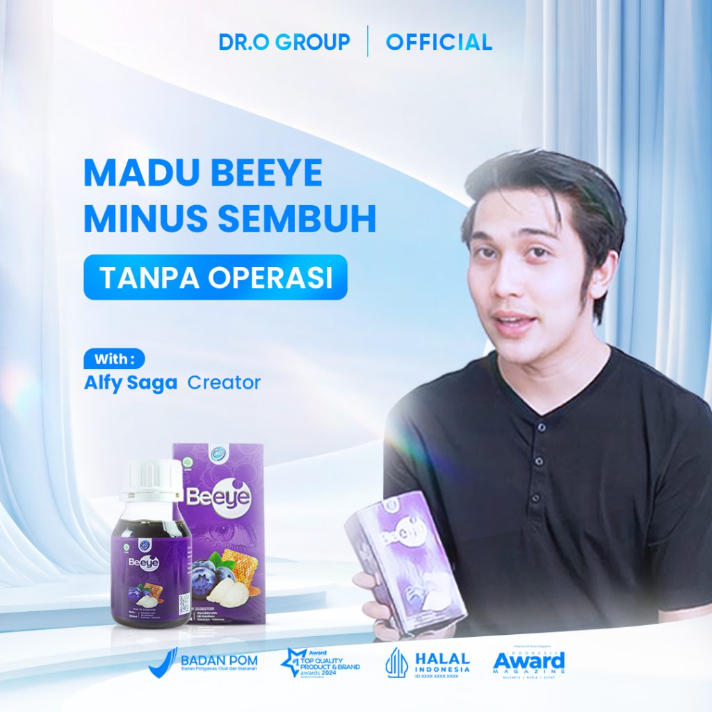 Madu Beeye (Madu Beeye 250ml + Kapsul Beeye) - Suplemen Mata Minus Bantu Turunkan Minus 100% Herbal 