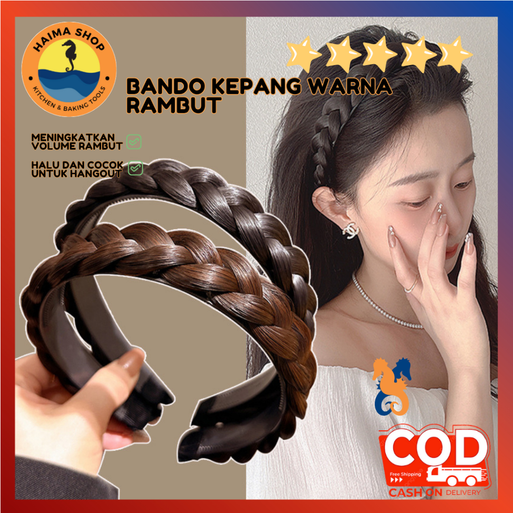 HM BANDO RAMBUT KEPANG PALSU / BANDO KEPANG WARNA RAMBUT / BANDO FASHION / AKSESORIS