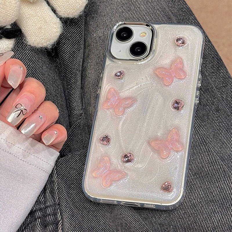 TH592 Case Iphone LUX 3D Silver 4 Motif Clear Glitter - Hardcase/Case Hp Compatible For Iphone XR 11