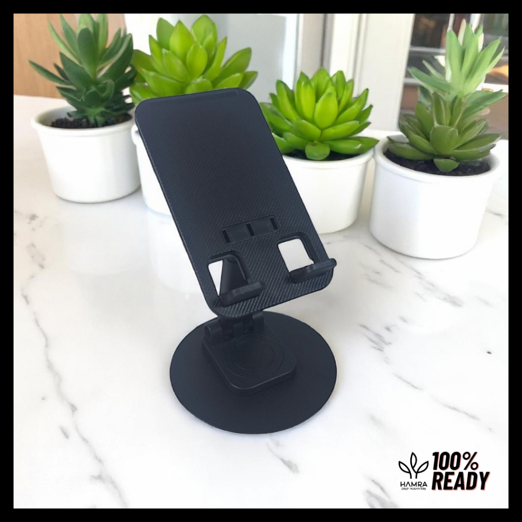 Phone Holder Desktop / Phone Holder 360° Hitam / Phone Holder HP Meja / Holder HP Dudukan