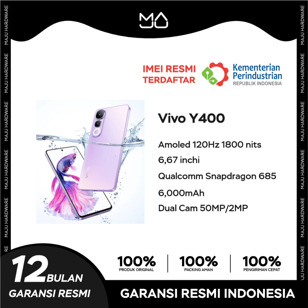 Vivo Y400 8/256GB [Snapdragon 685, 6000 mAh, Android 15] - Garansi Resmi