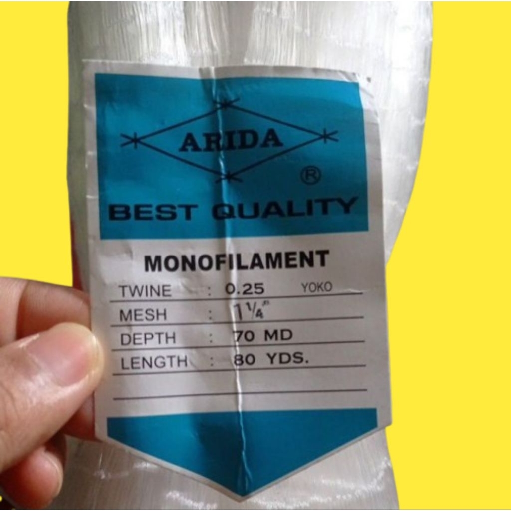 JARING IKAN ARIDA 1¼ INCHI 0.25 70MD/80YDS YOKO PUKAT IKAN JARING ARIDA JARING IKAN MOMOI