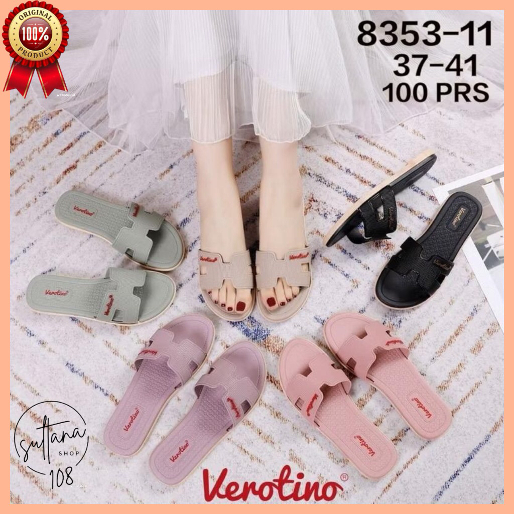 Sandal Slop Jelly Sandal Slop H Verotino 8353 Sandal Karet Wanita Terbaru