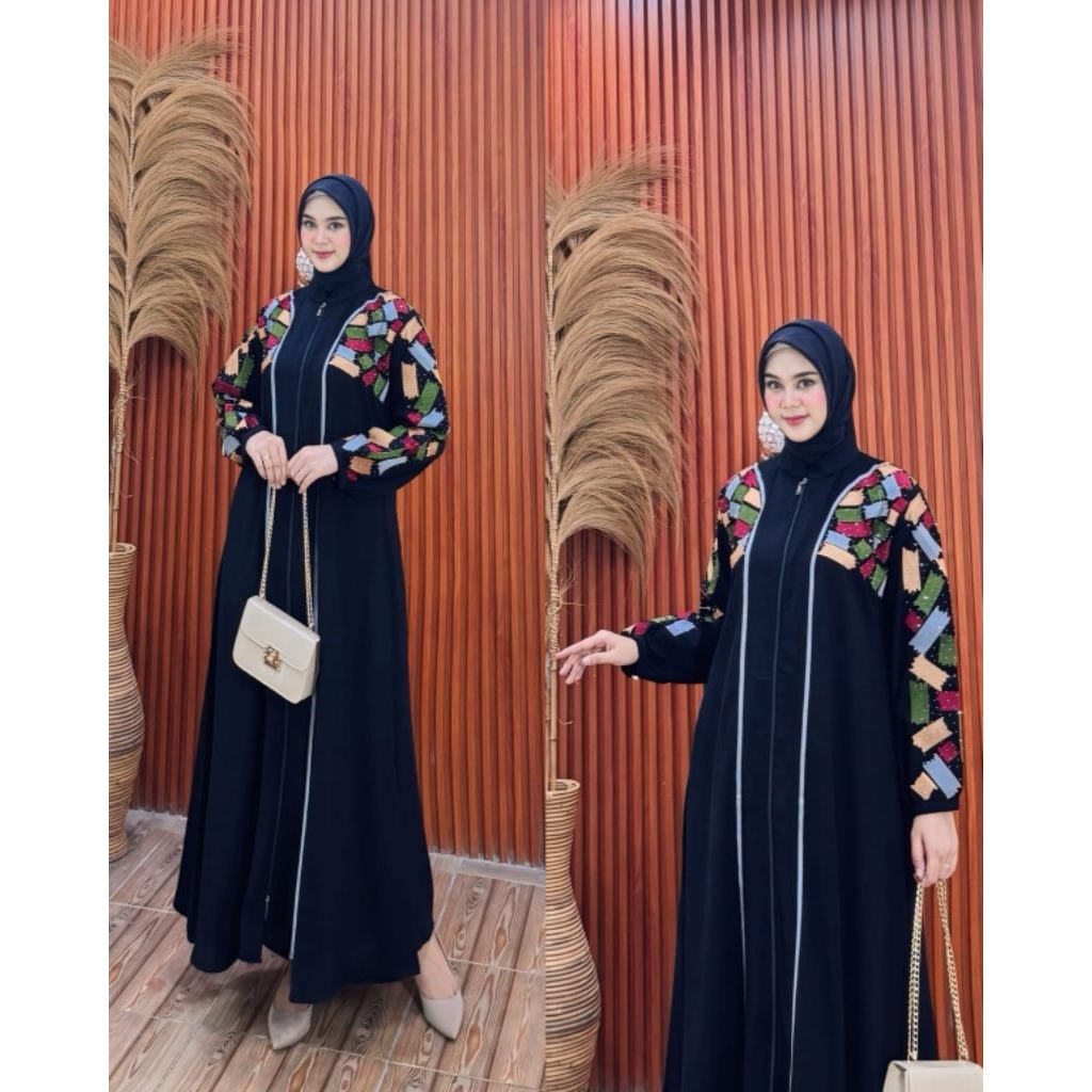 Abaya Jetblack.ori Premium Terbaru. Abaya Bordir Bushui. Abaya Hitam Turkey. Gamis Hitam Terbaru. Ab