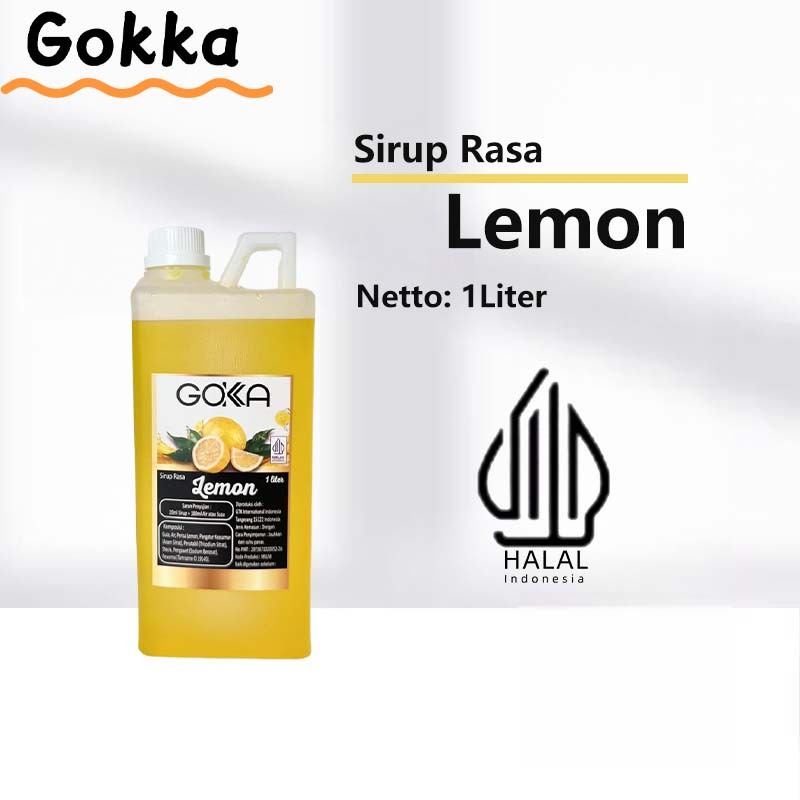 Gokka Lemon Sirup Minuman 1L - Lemon Flavor Syrup / Sirup Lemon
