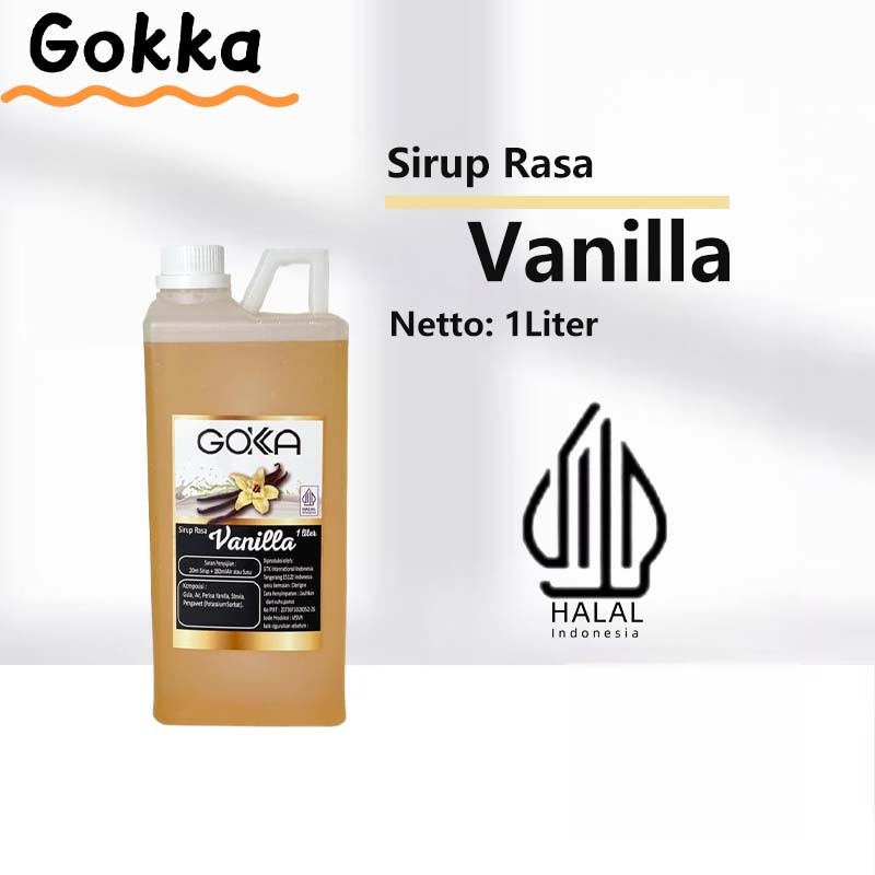 

Gokka Vanilla Sirup Minuman 1L - Vanilla Flavor Syrup / Sirup Vanilla