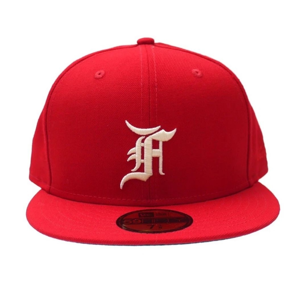 [TERMURAH BISA NEGO] TOPI ESSENTIALS FEAR OF GOD X NEW ERA 59 FIFTY FITTED 7 1/4 CAP MERAH SECOND LI