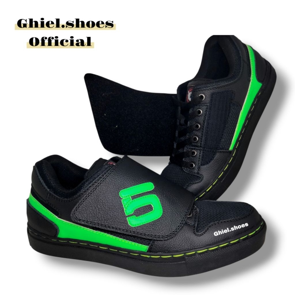 GHIEL-Sishabar Hijau Stabilo Sepatu Gowes Sepatu Sneakers Sepatu Casual Pria Wanita Bisa Custom