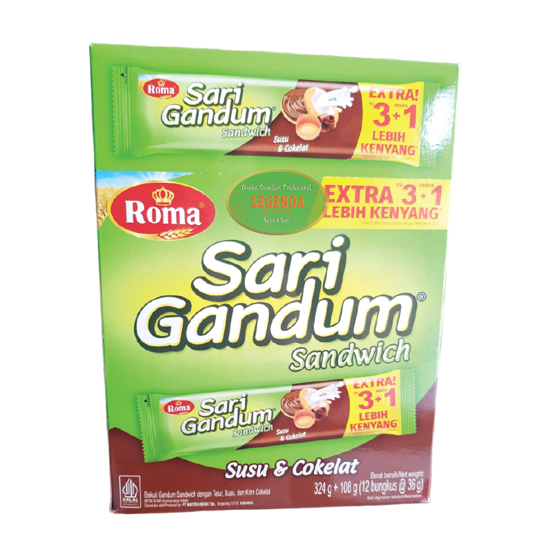 

Biskuit Sandwich ROMA SARI GANDUM 432 Gr isi 12 Pcs x 36 Gram Susu & Cokelat Cokelat Chocolate Manis Gurih Renyah Cemilan Makanan Ringan Snack Oleh Oleh Khas Pekalongan Murah Berkualitas Premium