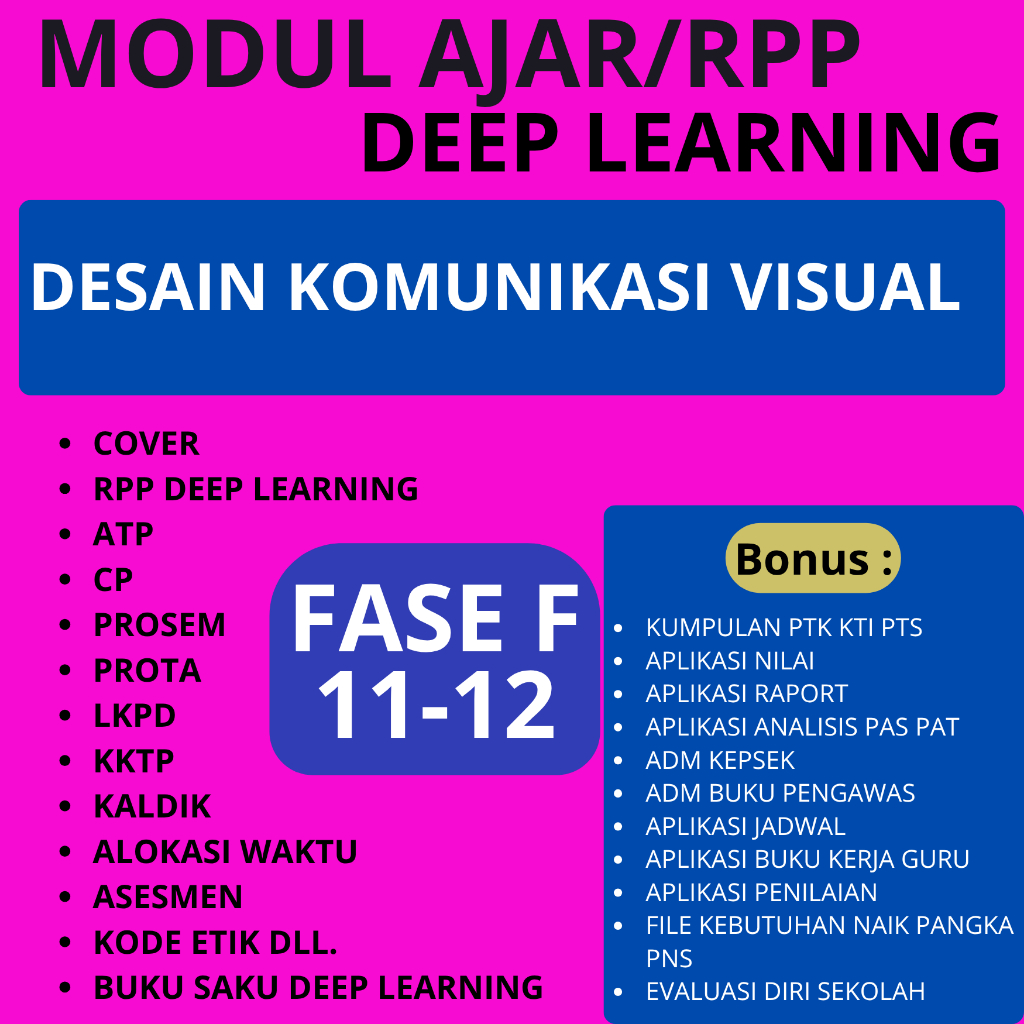 

RPP Deep Learning SMK DESAIN KOMUNIKASI VISUAL FASE F (11-12) - RPP DEEP LEARNING SMK TERBARU