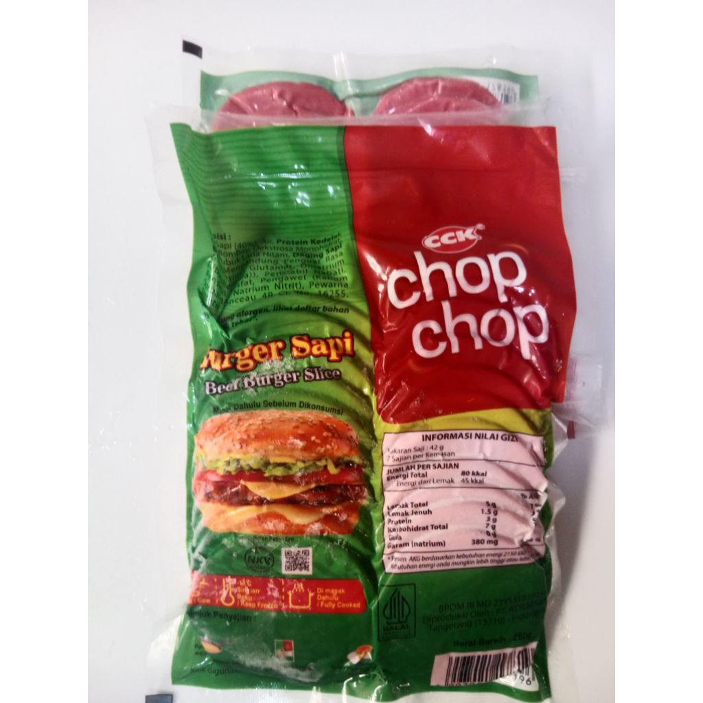 

Chop chop burger sapi mini 280gr isi 20