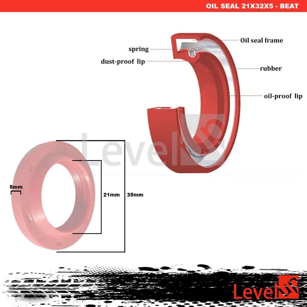 Level Up Oil seal 21x32x5 seal roda depan Beat Vario Scoopy seal debu roda depan