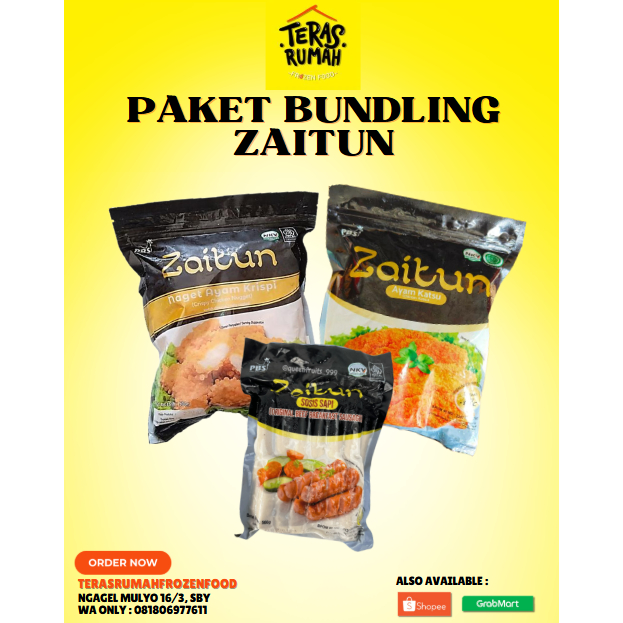 

PAKET BUNDLING ZAITUN - CRISPY CHICKEN NUGGET, CHICKEN KATSU & SOSIS SAPI BREAKFAST 500GR