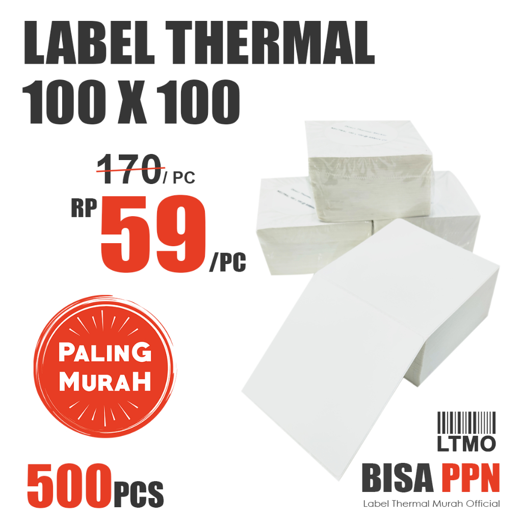 

Label Barcode CF MURAH 100 x 100 kertas stiker thermal