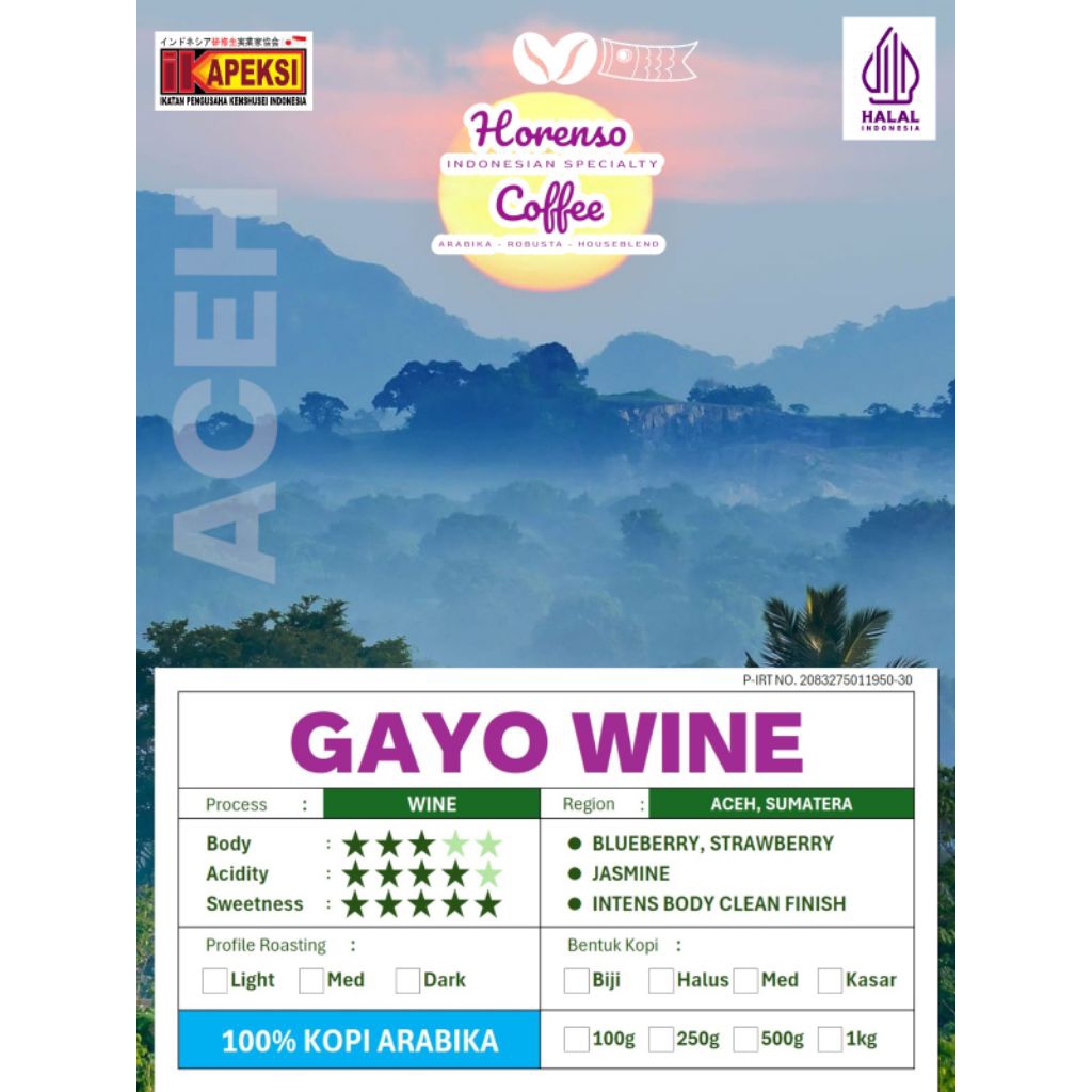 

Biji Kopi Arabica Gayo Wine