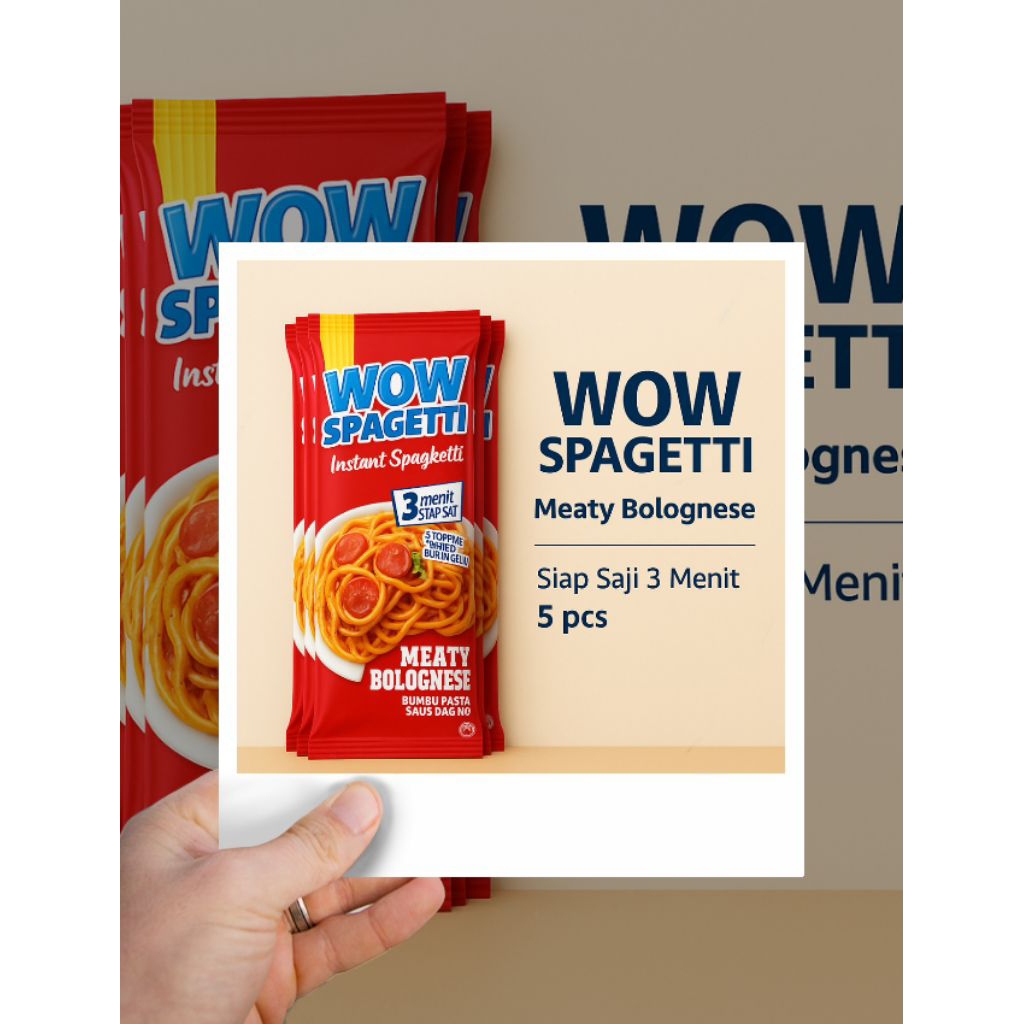

SPAGETI INSTAN 5Pcs - Wow Spageti Meaty Bolognese