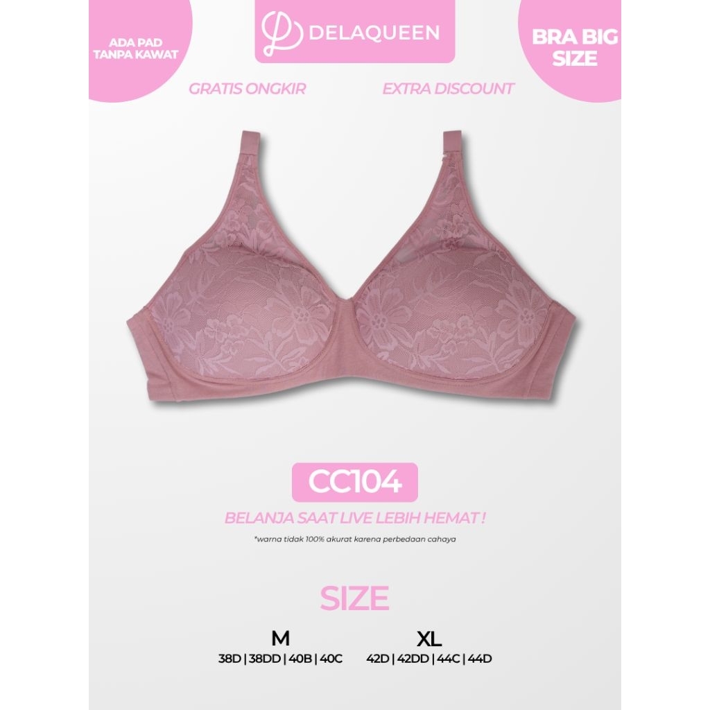 Delaqueen | Bra Big Size Bra Jumbo Bh Big Size M XL 38C 38D 38DD 40C 40D 40DD 42C 42D 42DD 44C 44D 4