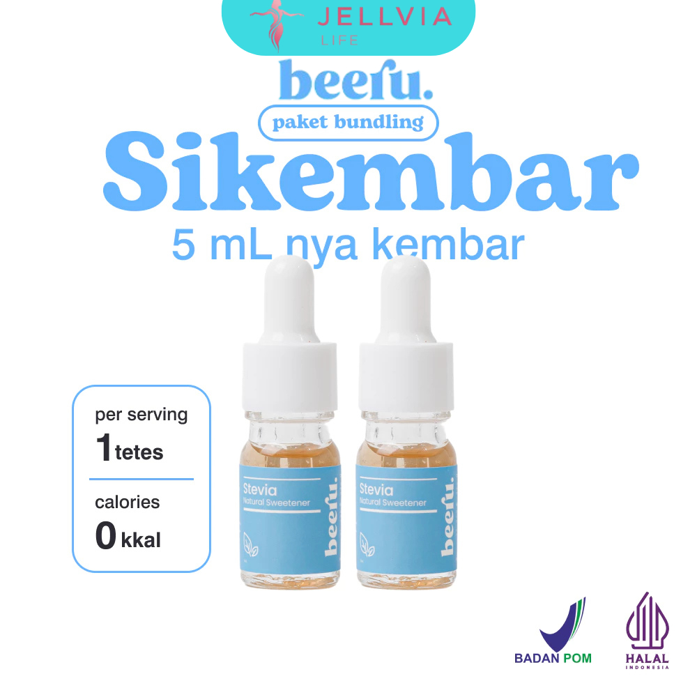 

BEERU Stevia Natural Sweetener Gula Pemanis Alami Cair Tetes Paket 2pcs Sikembar / Beeru Stevia