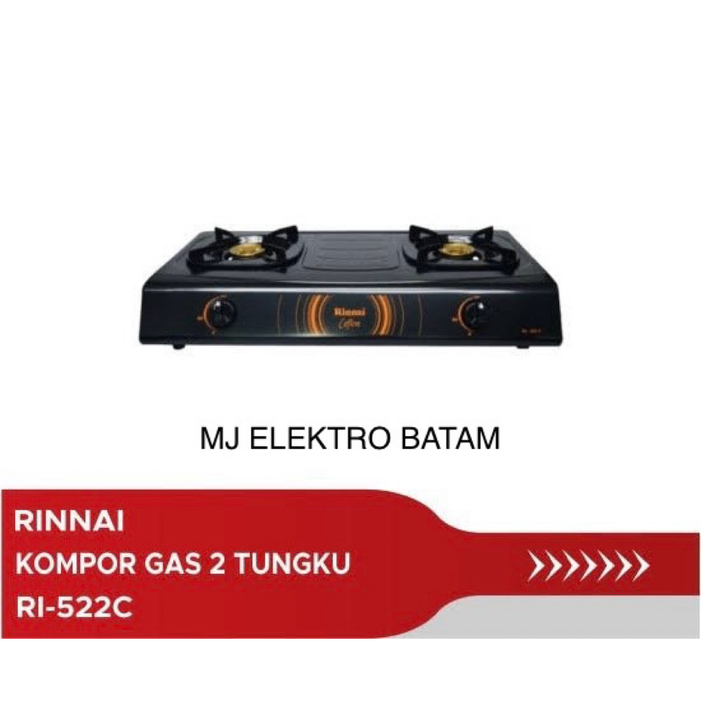 KOTA BATAM - RINNAI Kompor Gas Teflon RI 522-C 2 Tungku RI 522 C ORIGINAL GARANSI RESMI