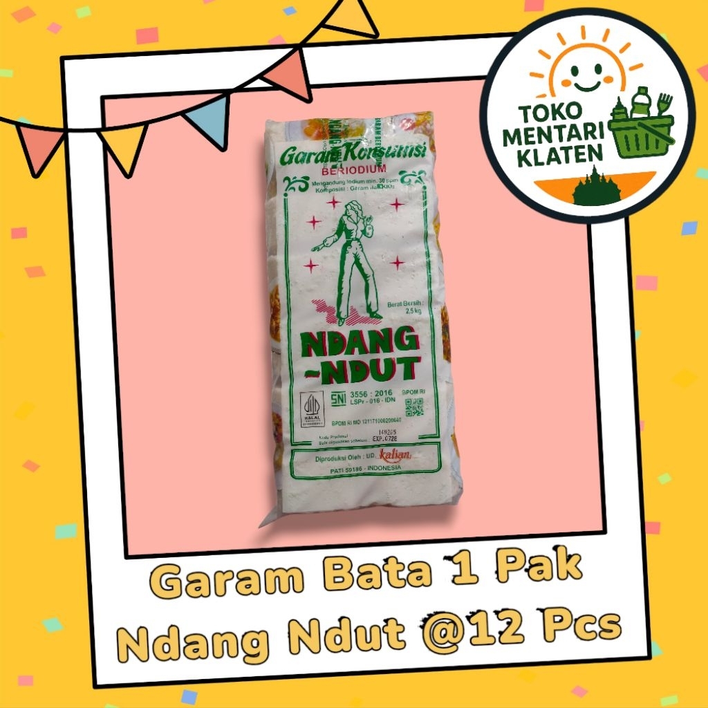 

Garam Bata Ndang-Ndut 1 Pak (12 Pcs) – Garam Konsumsi Beryodium, Hemat & Praktis!