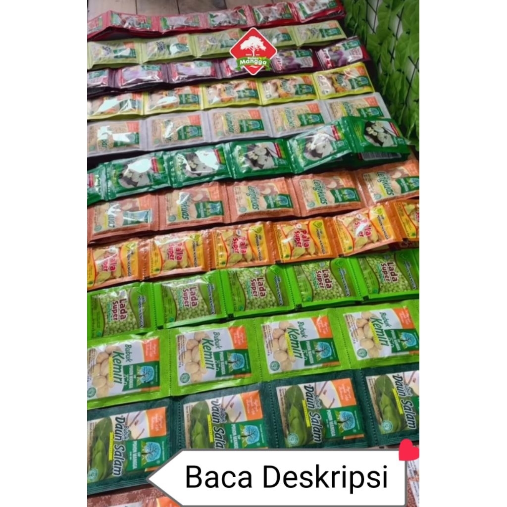 

Bubuk cap pohon mangga 1pax isi 6renceng/bubuk bawang putih/pala/kencur/cabai baca deskripsi