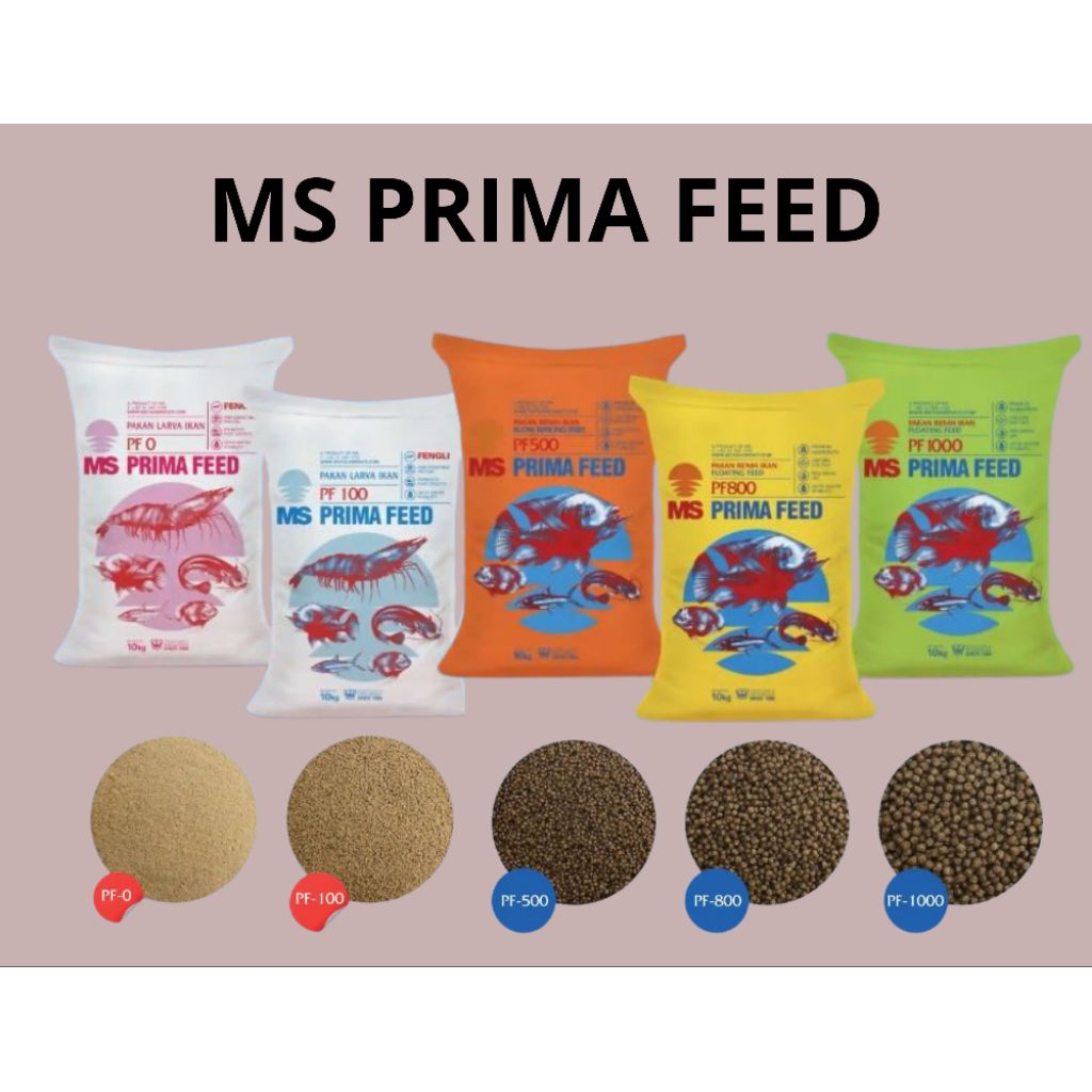 10 KG Pakan Ikan MS Prima Feed| PF 0; PF 100; PF 500; PF 800; PF 1000 [10KG]