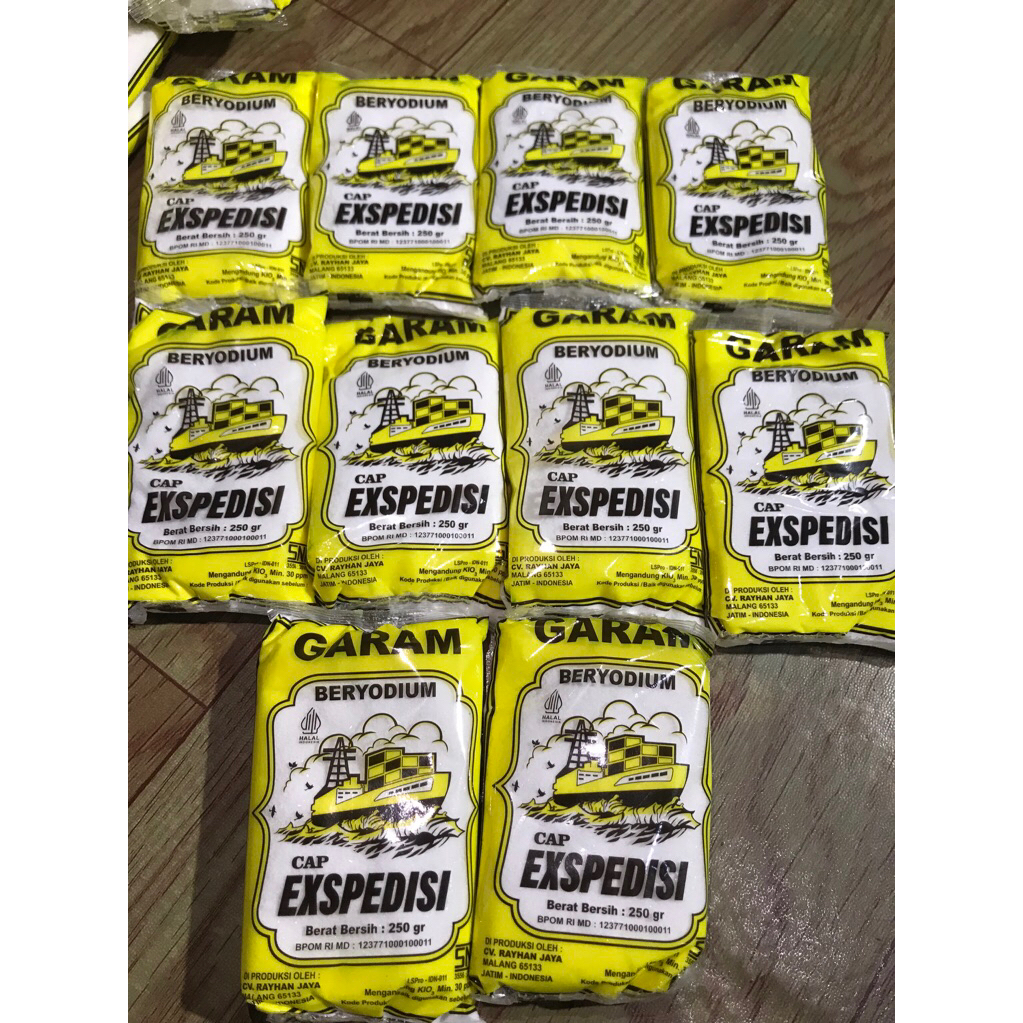 

(10 PCS) garam halus beryodium cap EXSPEDISI kemasan 250gram