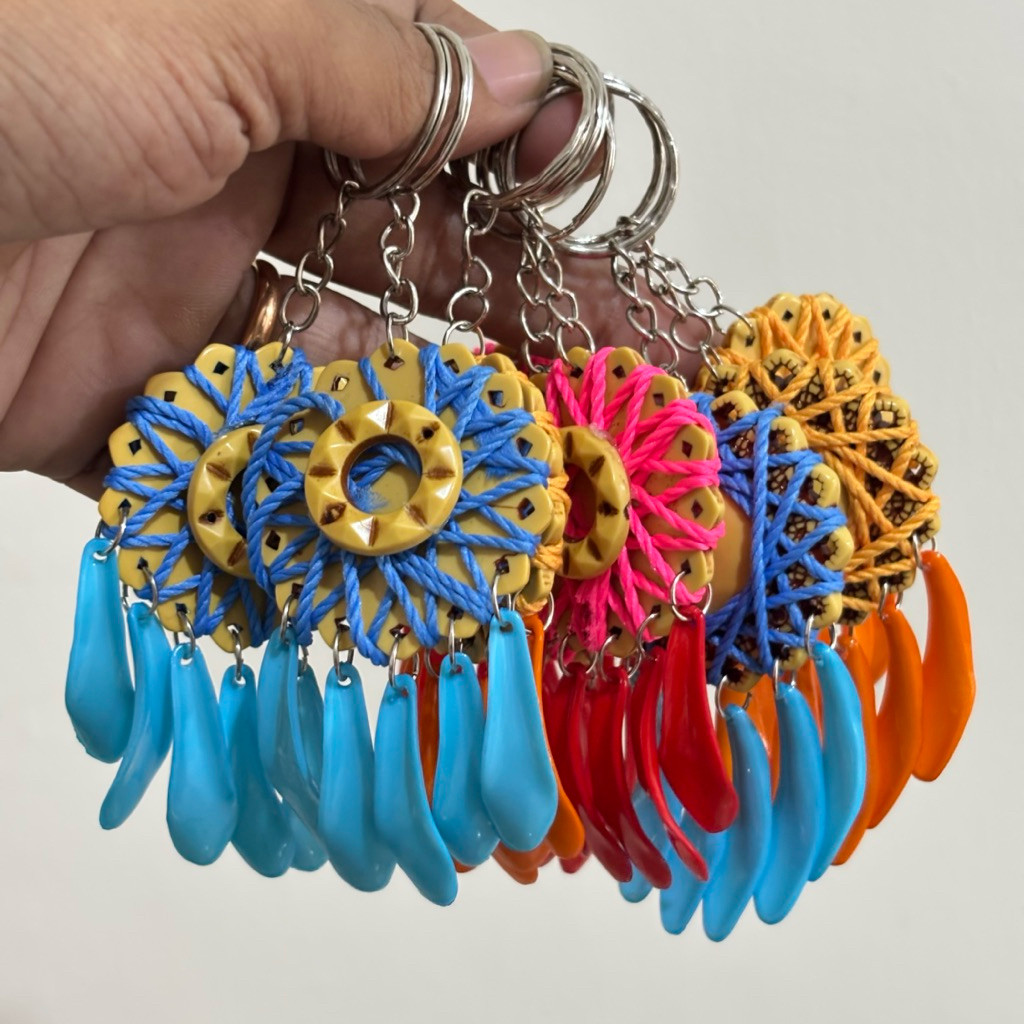 ATG - Gantungan Kunci Bunga Rumbai 1 Kodi (isi 20pcs) Keychain Souvenir Oleh Oleh Ganci Lucu Etnik