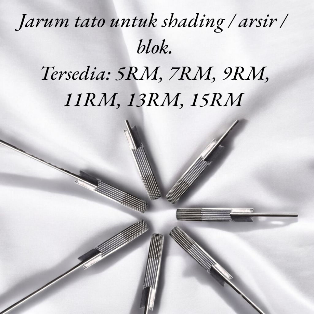 Selembar Jarum RM Selembar, Untuk Arsir / shading Blok. Isi 5 Batang Untuk Tato - Jarum Tattoo Premi