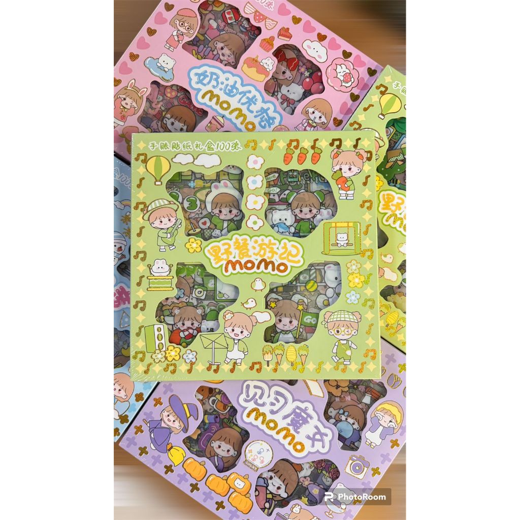 

Stiker Momo isi 100 Lembar Waterproof Lucu Transparan Kawaii Korea - Kartun Cewek Imut | Scrapbook, Journaling, DIY Dekor