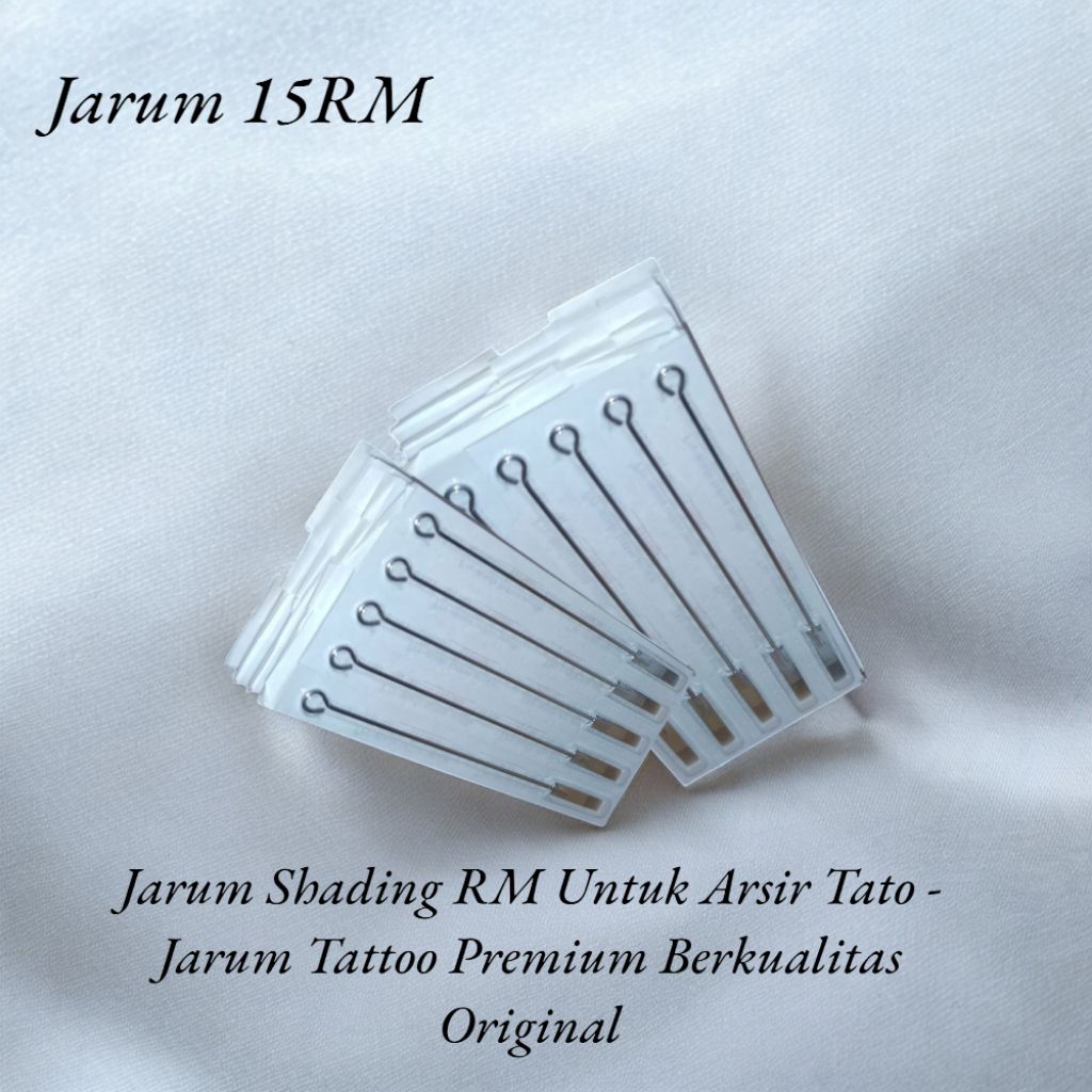 Selembar Jarum 15RM. ntuk Arsir / shading Blok. Isi 5 Batang Untuk Tato - Jarum Tattoo Premium Berku