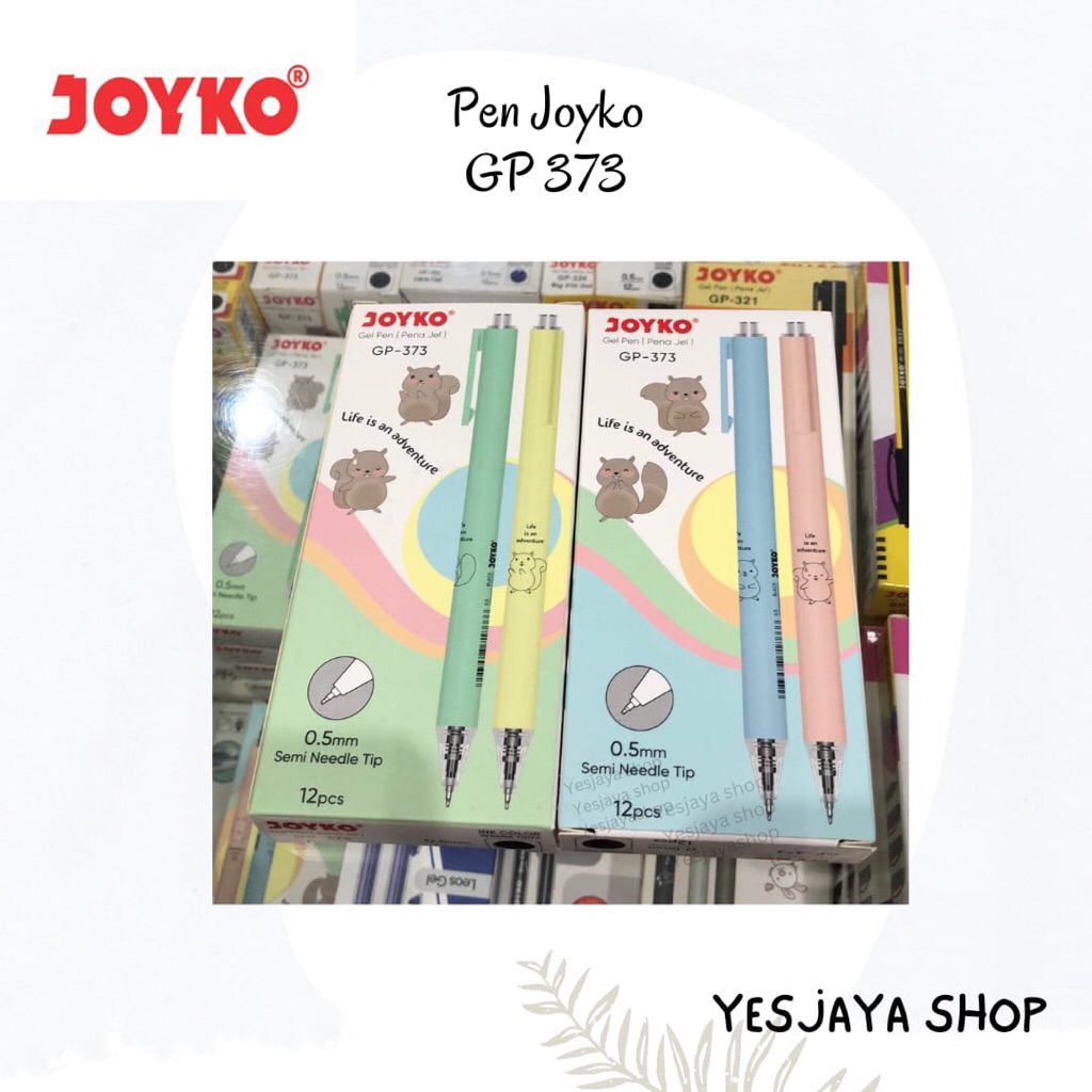 

{12 pcs} JOYKO Pen Joyko GP 373 1 lusin / Pen Motif Tupai / Pen lucu motif tupai / Pen Motif Lucu / Gel Pen Pulpen Joyko 0.5 mm