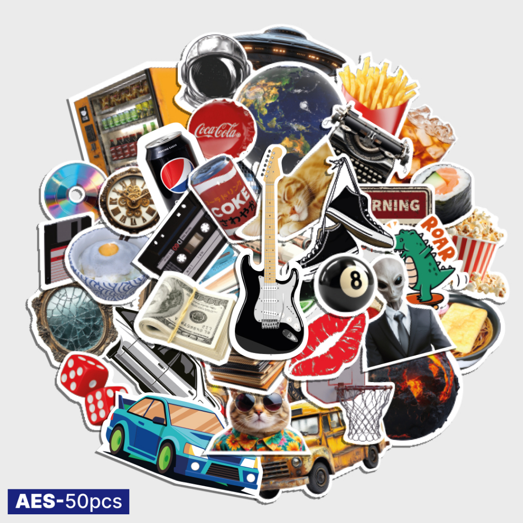 

COD! 50 pcs Vinyl Stiker Aesthetic Vintage Japanese Korean Retro - Waterproof Sticker Pack untuk Dekorasi DIY, Laptop, Jurnal, Case HP dan Tab