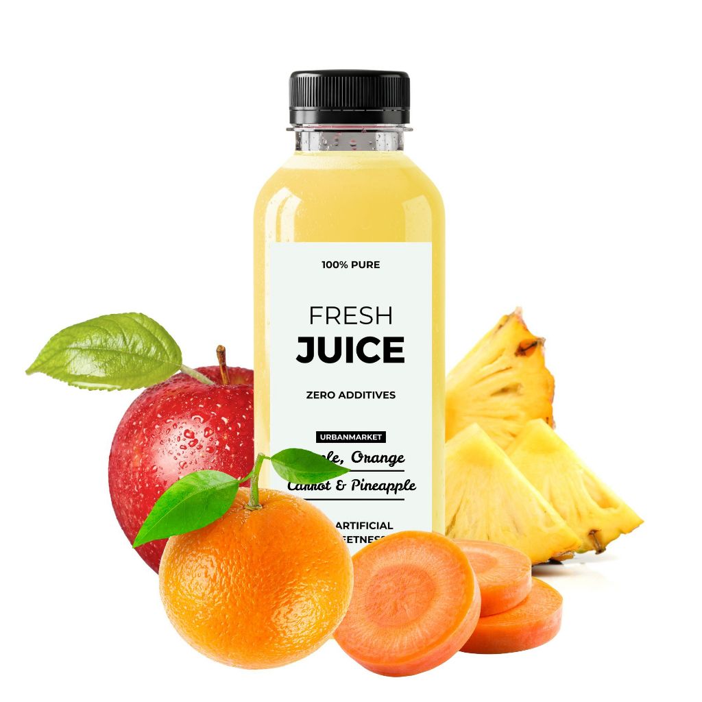 

Jus Apel Nanas Wortel Jeruk Cold Pressed 500 ml – 100% Buah Asli, Murni Tanpa Gula Tambahan