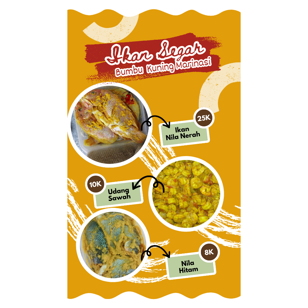 

Ikan Mas / Lele / Gabus / Nila / Belut / Udang fresh Marinasi di bumbu kuning. Siap Goreng dengan Proses TOP (Timbang hidup, Olah ,Packaging) bandung