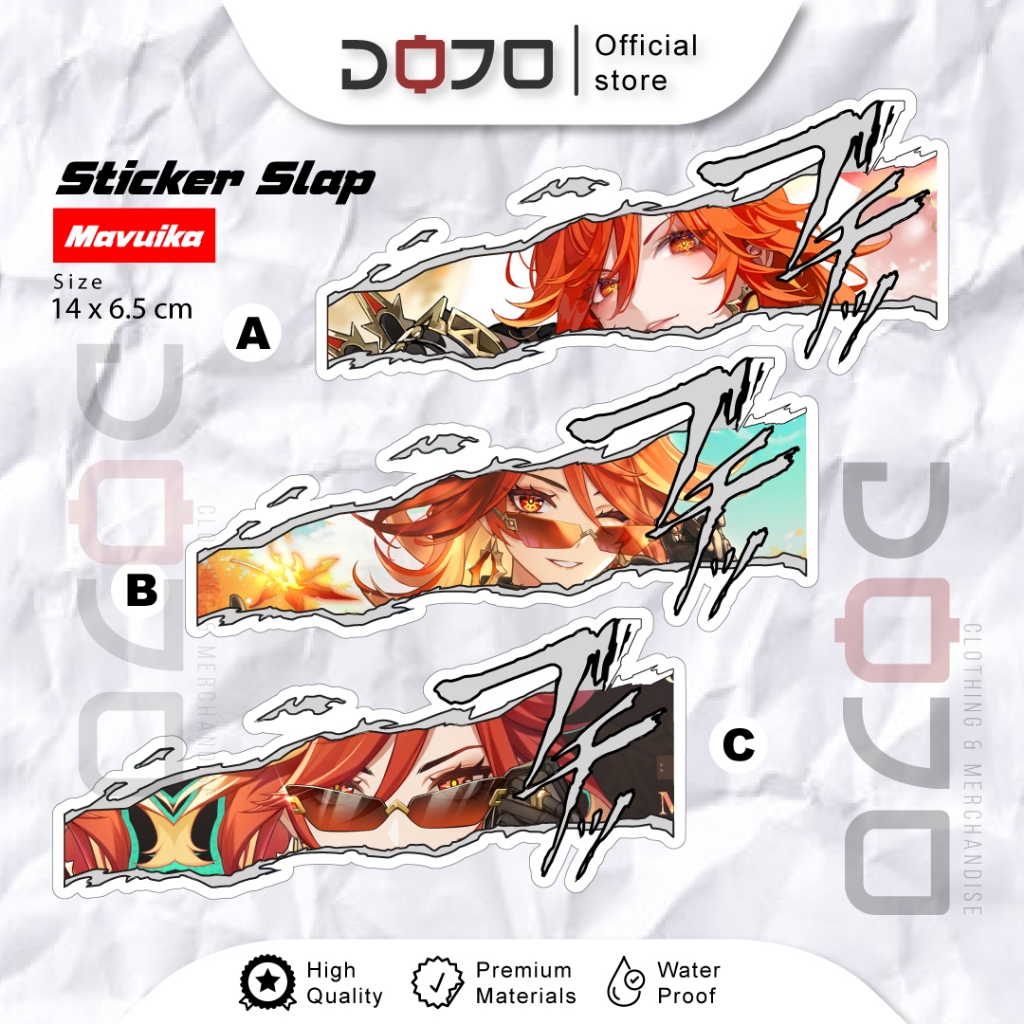 

Sticker VINYL anime Genshin Impact Mavuika Warning motor mobil notebook binder laptop pc gaming JDM slap eyes murah bisa mirror semua karakter all character